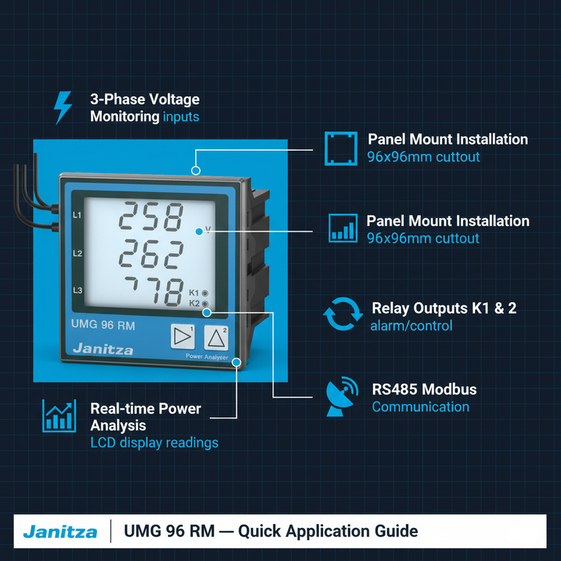 Load image into Gallery viewer, Janitza UMG 96 RM-P Multi-functional Energy Analyzer
