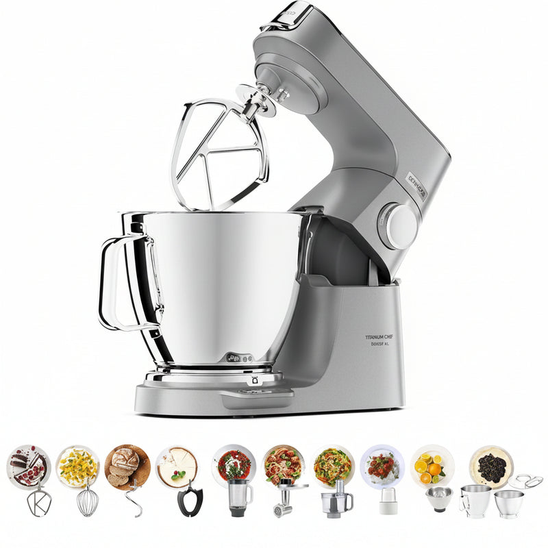Load image into Gallery viewer, Kenwood Kitchen Machine Titanium Chef Baker XL Silver KVL85.704SI