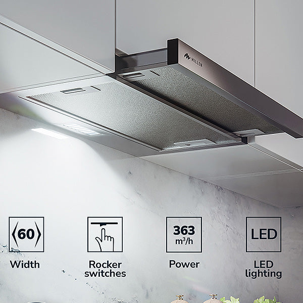Load image into Gallery viewer, MILLEN MBKHS 6001 IX 60 cm Slide-Out Range Hood – 3 Years Warranty