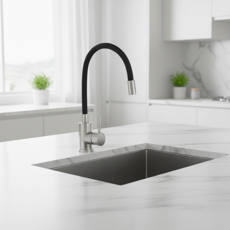 Load image into Gallery viewer, MILLEN Single Lever Kitchen Faucet Mixer with 360° Swivel, Brushed Stainless Steel With Silicone Spout - MM03SILBR, 1Y Warranty