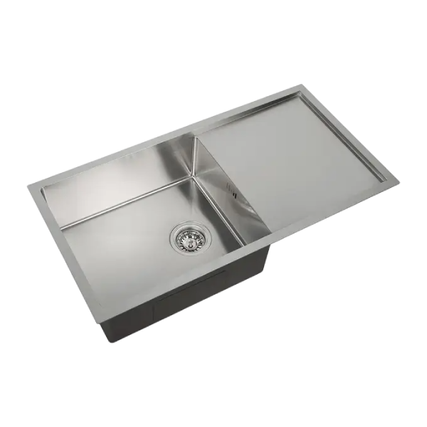 Load image into Gallery viewer, Millen Premium Handmade Undermount Top mount Single Bowl Sink With Drainer - SUS 304 Stainless Steel, Soundproof, Satin Finish - MSD854420SS