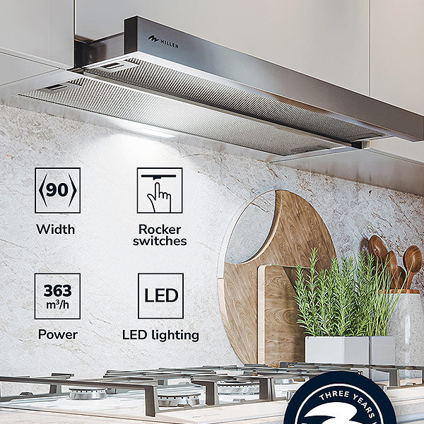 Load image into Gallery viewer, Millen 90 cm Slide-Out Range Hood – MBKHS 9001 IX, 3 Years Warranty