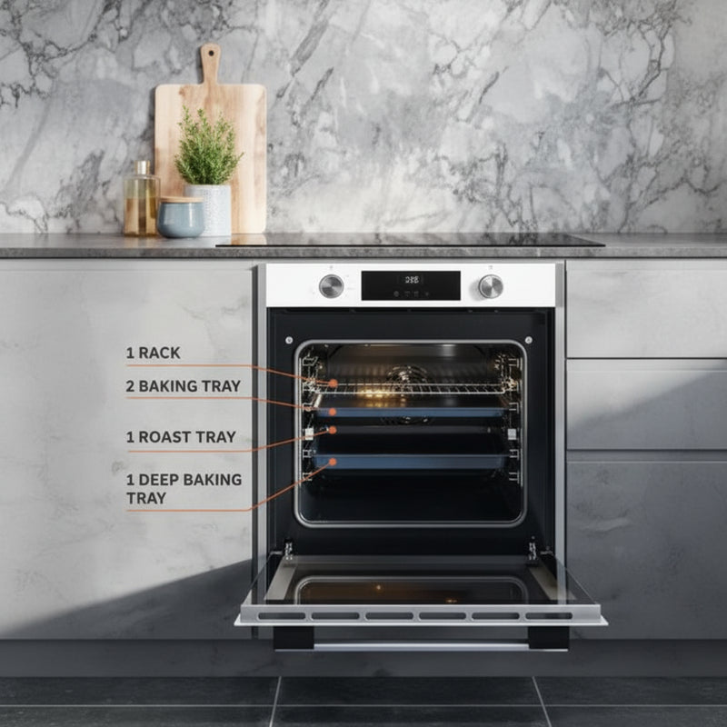 Load image into Gallery viewer, Millen 60cm Built-in Electric Oven MEO 6005 WH 10 Cooking Modes 3260W, 3 Year Warranty
