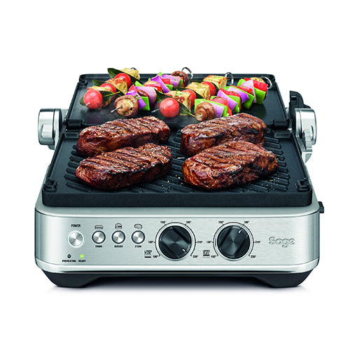 Load image into Gallery viewer, Sage SGR700BSS4GEU1 Grill: The BBQ & Press™ Grill Brushed Stainless Steel