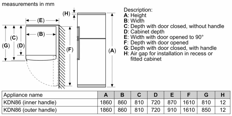 Load image into Gallery viewer, Siemens KD86NHIE0M Homeconnect iQ500 Top Freezer Refrigerator, 641 L
