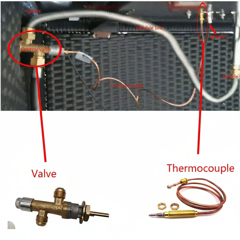 Load image into Gallery viewer, XIE Low Pressure LPG Propane Gas Fireplace Fire Pit Flame Failure Safety Control Valve Kit