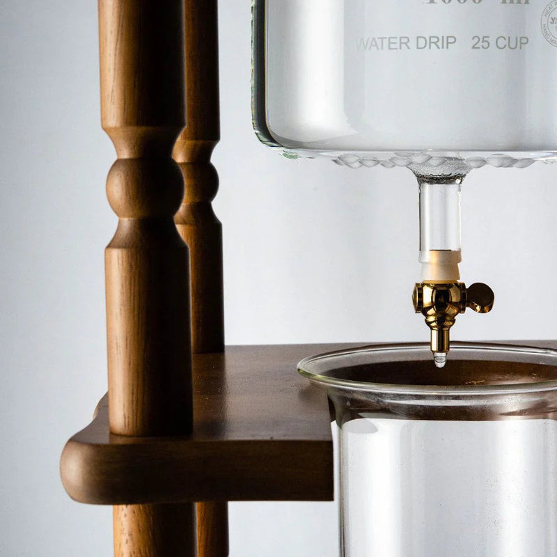 Load image into Gallery viewer, Yama Glass 25 Cup Cold Drip Maker Curved Brown Wood Frame