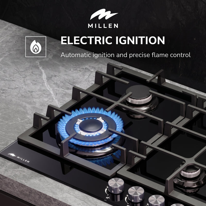 Load image into Gallery viewer, MILLEN Gas on Glass hob GHG 645 BL