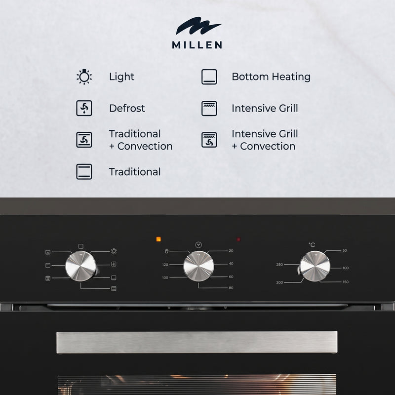 Load image into Gallery viewer, MILLEN 60cm is a classic built-in electric oven EOM 073 BL
