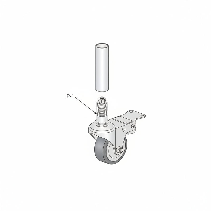 Load image into Gallery viewer, Anti-static swivel stem-mount caster with brake EW-3ESB 3