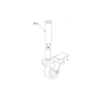 Load image into Gallery viewer, Anti-static swivel stem-mount caster with brake EW-3ESB 3