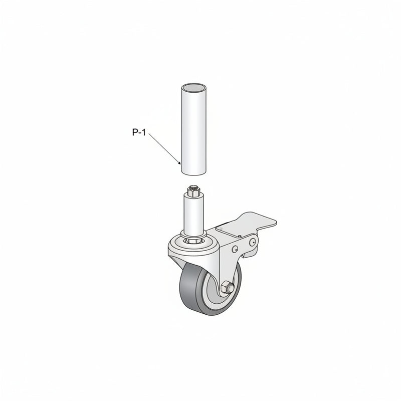 Load image into Gallery viewer, Anti-static swivel stem-mount caster with brake EW-3ESB 3