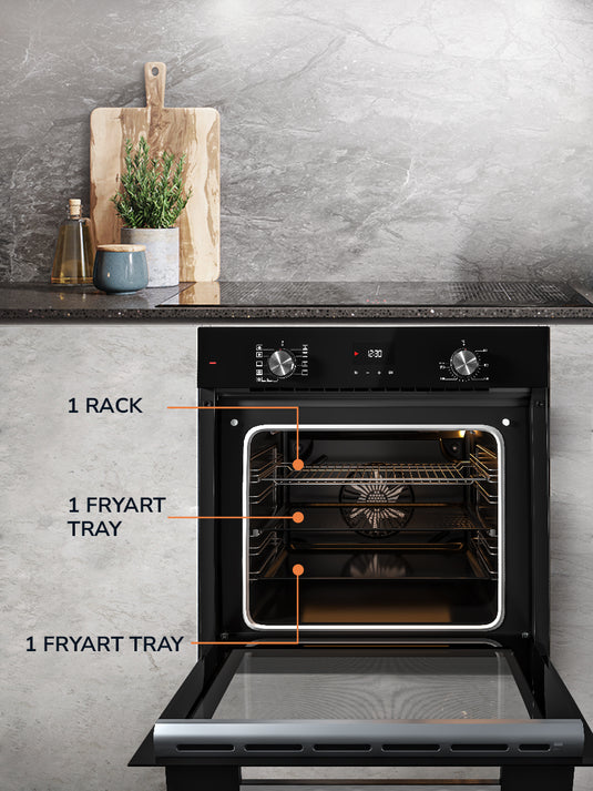 Millen 60cm Built-in Electric Oven MEO 6003 BL 9 Cooking Modes 3260W, 3 Year Warranty