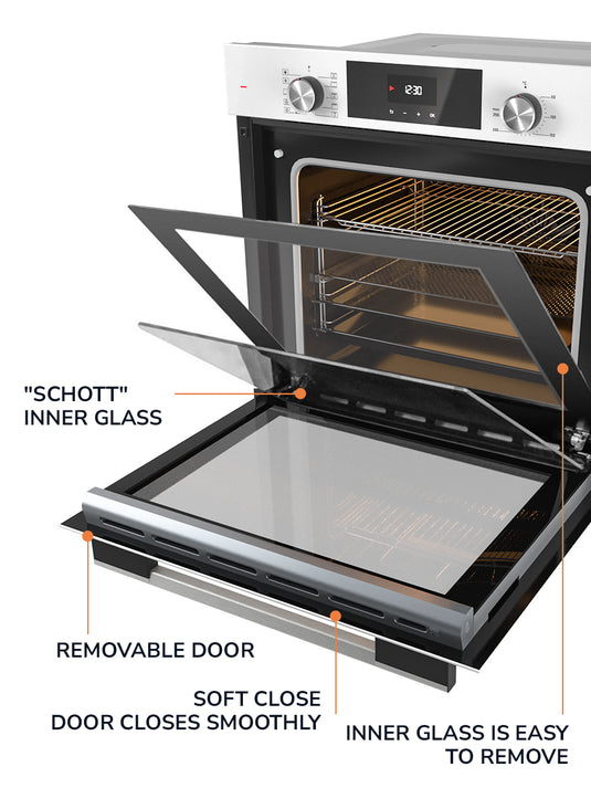 Millen 60cm Built-in Electric Oven MEO 6004 WH 10 Cooking Modes 3260W, 3 Year Warranty