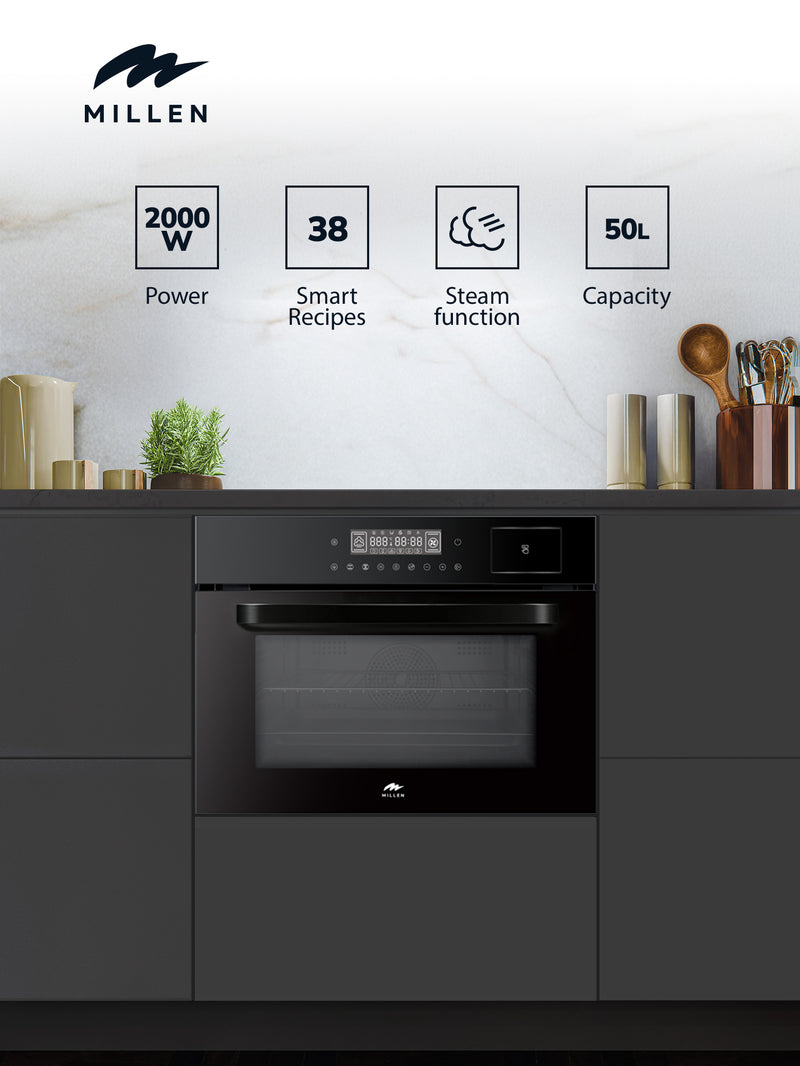 Load image into Gallery viewer, MILLEN 60cm Built In Electric Combi Steam Oven, 38 Smart Recipes, 50L - 3Y Warranty, MEOS 451 BL