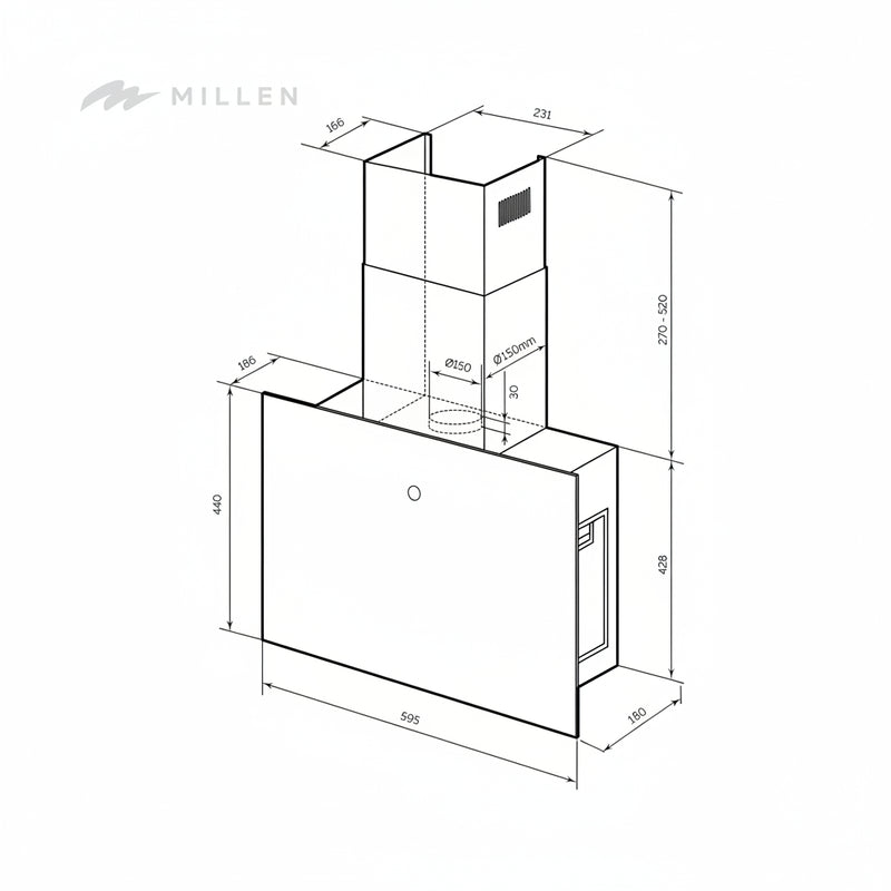 Load image into Gallery viewer, Millen Kitchen Hood MKHG 602 BL