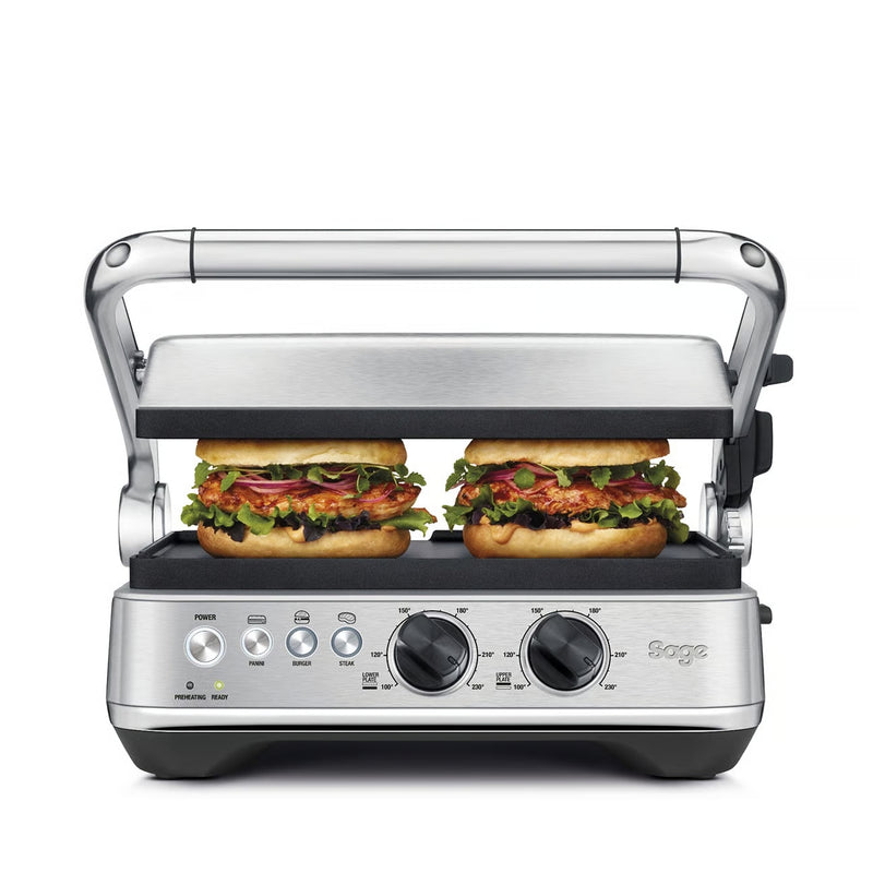 Load image into Gallery viewer, Sage SGR700BSS4GEU1 Grill: The BBQ & Press™ Grill Brushed Stainless Steel