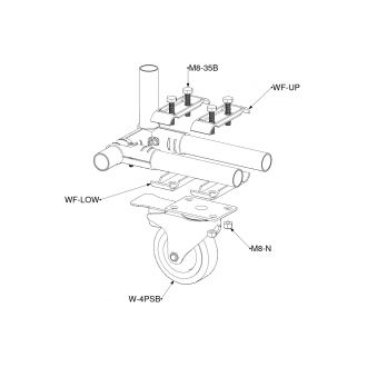 Load image into Gallery viewer, Swivel Plate Mount Caster with brake W-4PSB 4