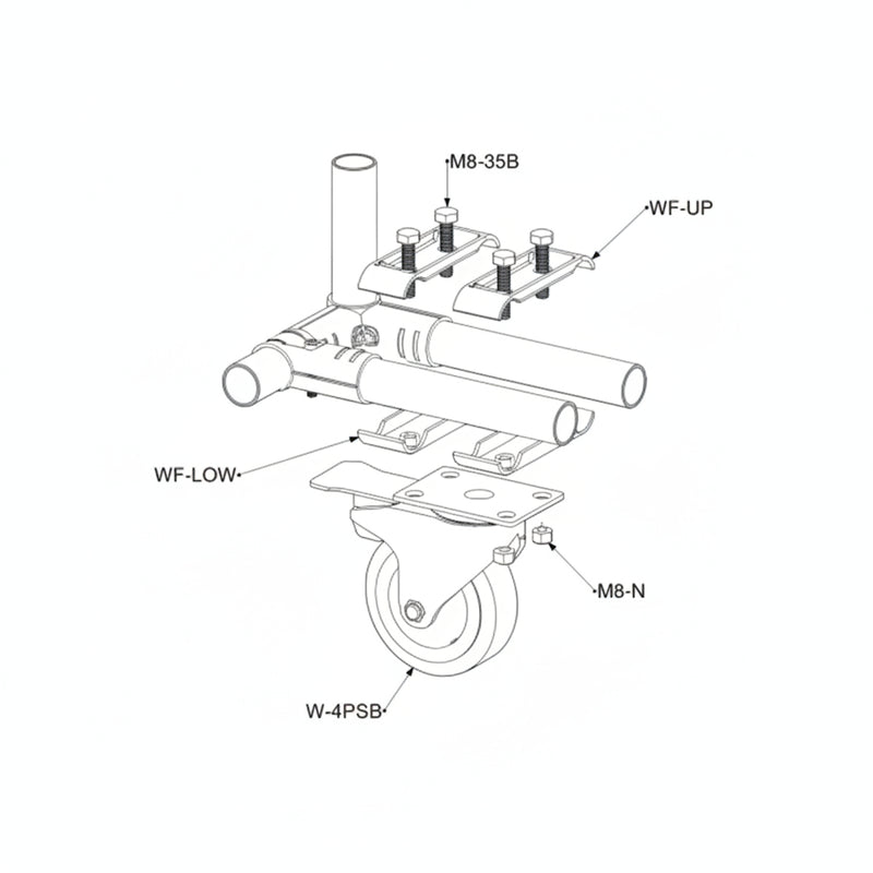 Load image into Gallery viewer, Swivel Plate Mount Caster with brake W-4PSB 4