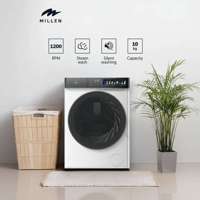 Load image into Gallery viewer, MILLEN 8kg Front Load Washing Machine – Inverter Motor, 15 programs, 1200 RPM, MWM8012WID, 3Y Warranty