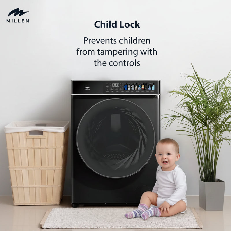 Load image into Gallery viewer, Millen Front Load Washing Machine, 10kg Capacity - Inverter Motor, Smart, Powerful, and Efficient, MWM10012BLID, 3 Year Warranty