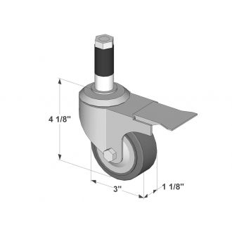 Load image into Gallery viewer, Swivel Stem Mount Caster with brake W-3ESB 3