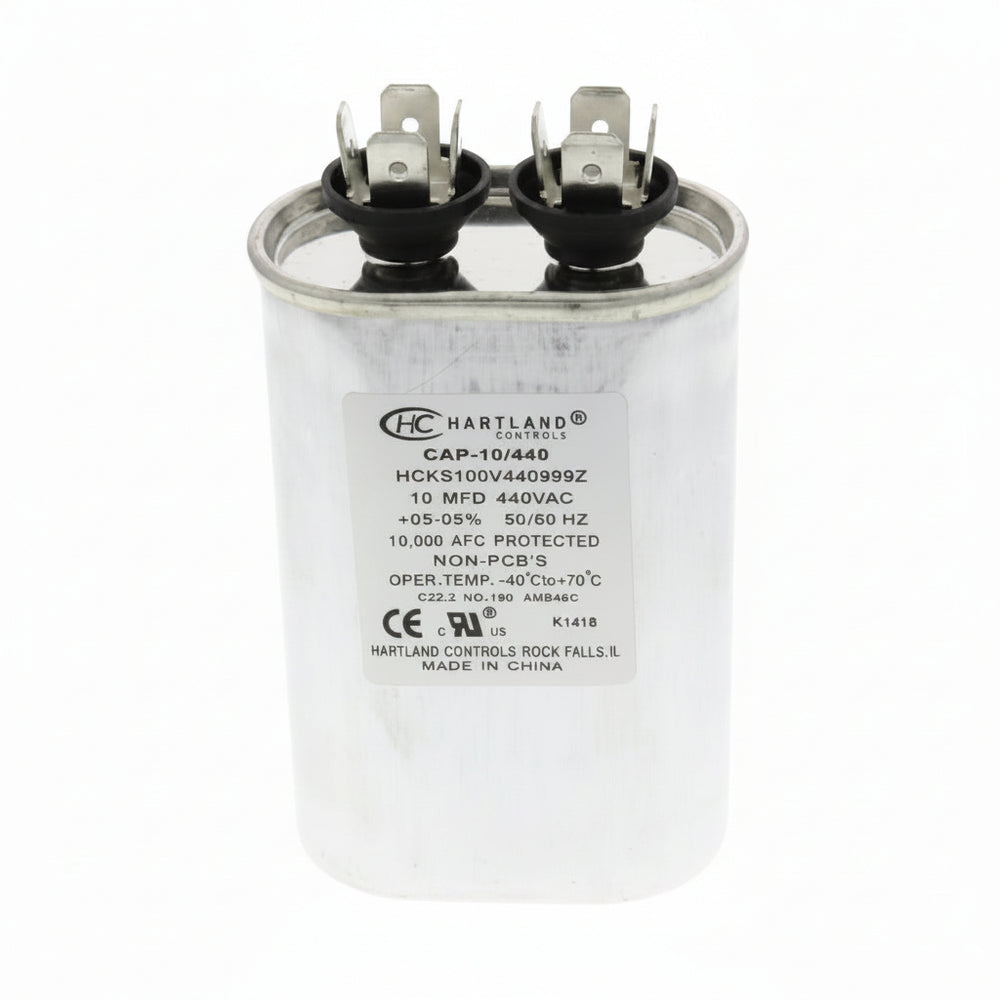 10 MFD Capacitor 370 or 440 VAC Oval Run Capacitor for Fan Motor Blower