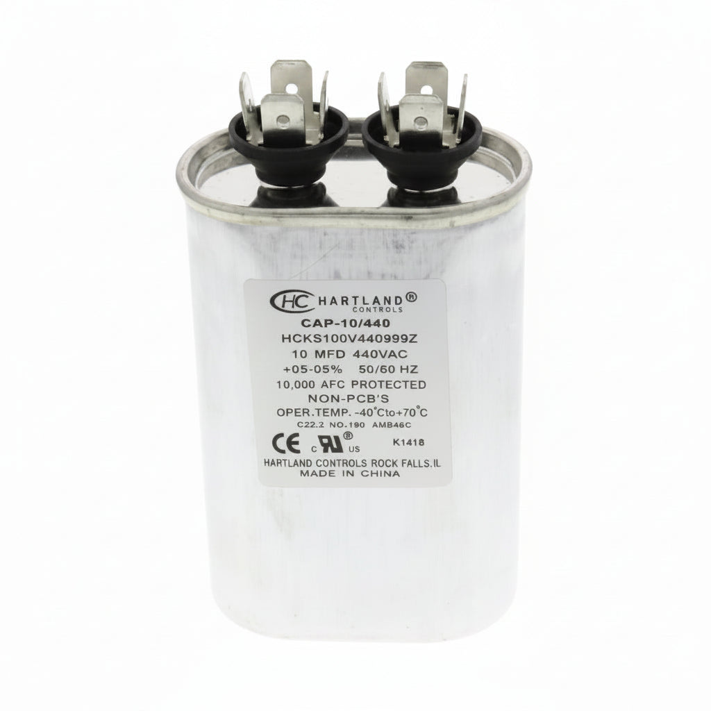 10 MFD Capacitor 370 or 440 VAC Oval Run Capacitor for Fan Motor Blower