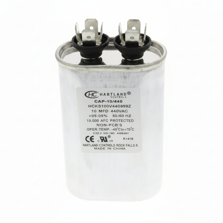 10 MFD Capacitor 370 or 440 VAC Oval Run Capacitor for Fan Motor Blower