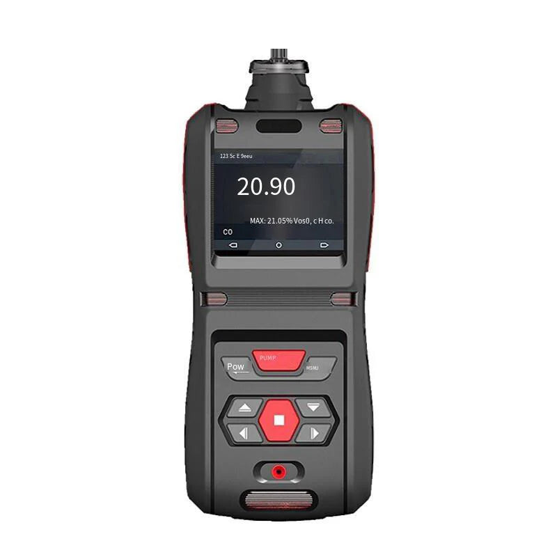 Portable Composite Five In One Gas Detection And Alarm Tester Has Built-in Pump 350g Black Platform