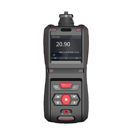 Portable Composite Five In One Gas Detection And Alarm Tester Has Built-in Pump 350g Black Platform