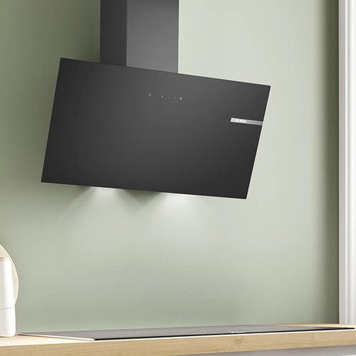 Bosch Series 2 Wall-Mounted Cooker Hood 60cm Clear Glass Black Printed, Black