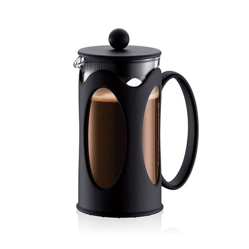 Bodum 10682-01 Kenya French Press Coffee Maker, Borosilicate Glass - 3-Cup (0.35 L), Black