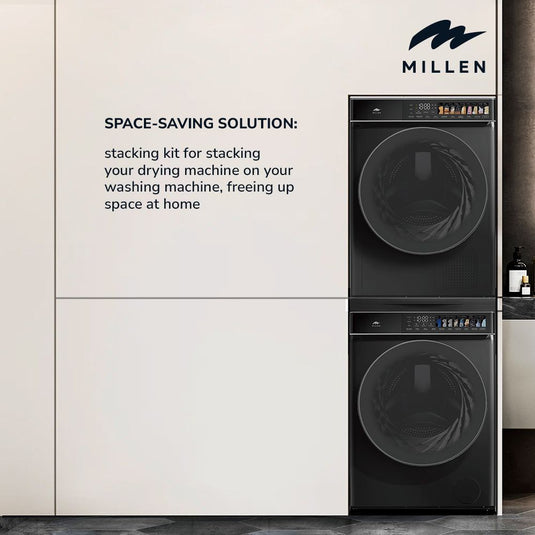 MILLEN Shelf Space Grey Stacking Kit – Secure Mounting for Washer & Dryer, M01BL МWM10BL