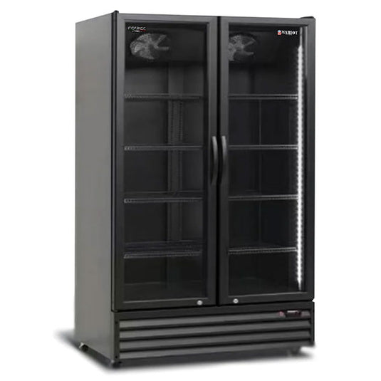 Inofrigo Double door upright beverage chiller BC1250 Black