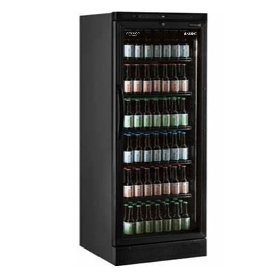 Inofrigo Single door upright beverage chiller Full black BC620