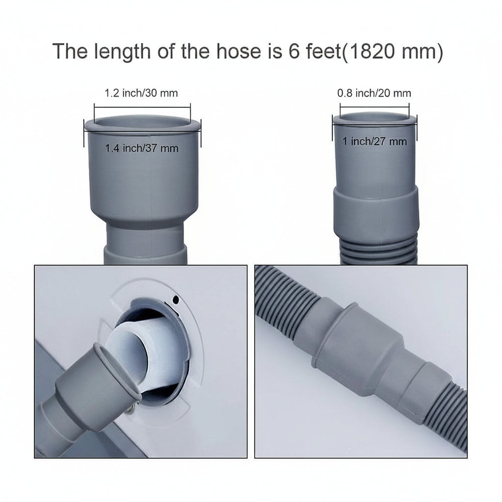 1m Washing Machine Dishwasher Drain Waste Hose Waste Water Outlet Expel Soft Tube Stretchable