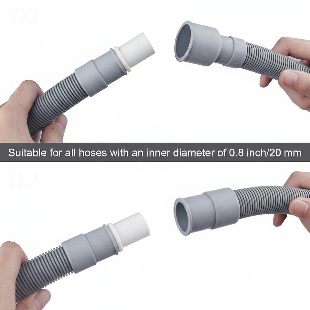 1m Washing Machine Dishwasher Drain Waste Hose Waste Water Outlet Expel Soft Tube Stretchable