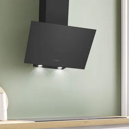 Bosch Series 2 Wall-mounted Inclined hood 60 cm clear glass black DWK64PJ60M