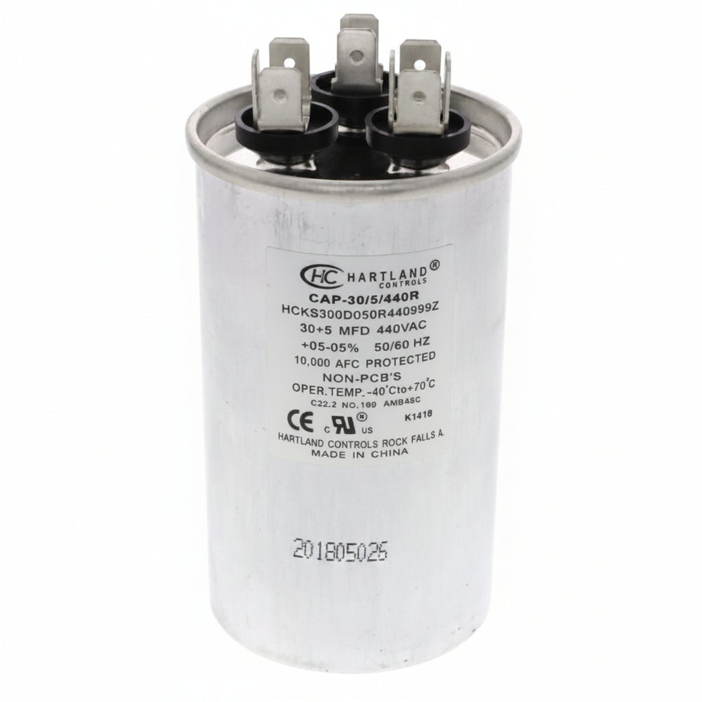 30 + 5 MFD Capacitor 370 or 440 VAC Round Run Capacitor for Fan Motor