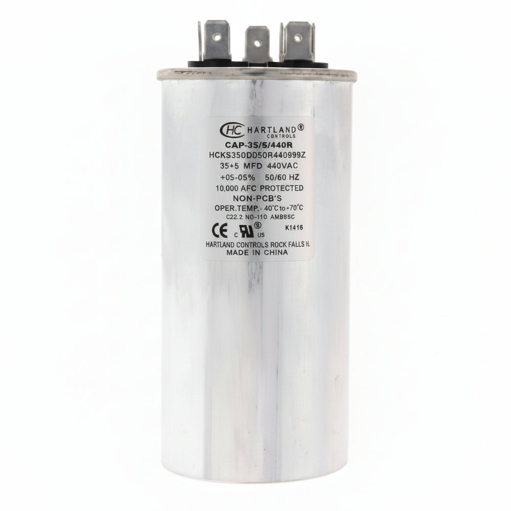 35 + 5 MFD Capacitor 370 or 440 VAC Oval Run Capacitor for Fan Motor Blower Condenser in Air Handler Straight Cool – Heat Pump Air Conditioner – Furnace – Pool Pump – by The HVAC Genius