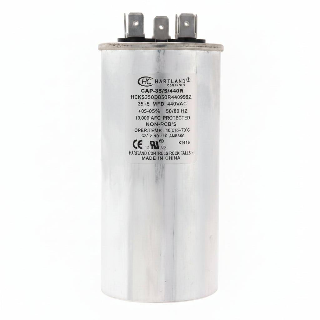 35 + 5 MFD Capacitor 370 or 440 VAC Oval Run Capacitor for Fan Motor Blower Condenser in Air Handler Straight Cool – Heat Pump Air Conditioner – Furnace – Pool Pump – by The HVAC Genius
