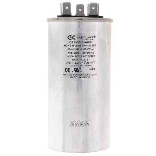 Load image into Gallery viewer, 35 + 5 MFD Capacitor 370 or 440 VAC Oval Run Capacitor for Fan Motor Blower Condenser in Air Handler Straight Cool – Heat Pump Air Conditioner – Furnace – Pool Pump – by The HVAC Genius
