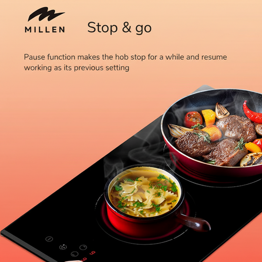 MILLEN MEH 303 BL 30cm Built-in Ceramic Hob with Booster & Italian Glass