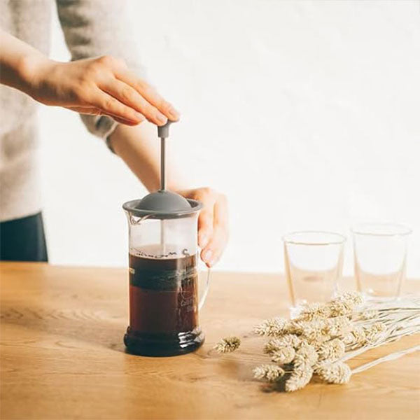 Load image into Gallery viewer, HARIO&#39;s Coffee Press Slim Premium Glass Coffee Maker 240ml Single Cup Brewing

