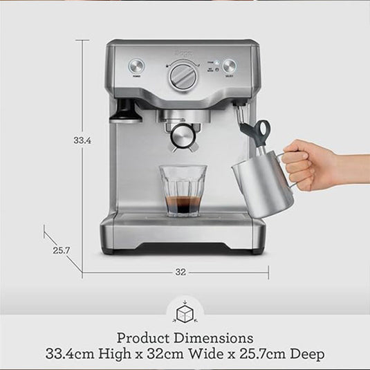 Sage Duo Temp Pro Espresso Machine - Coffee Machine with Milk Frother, BES810BSS