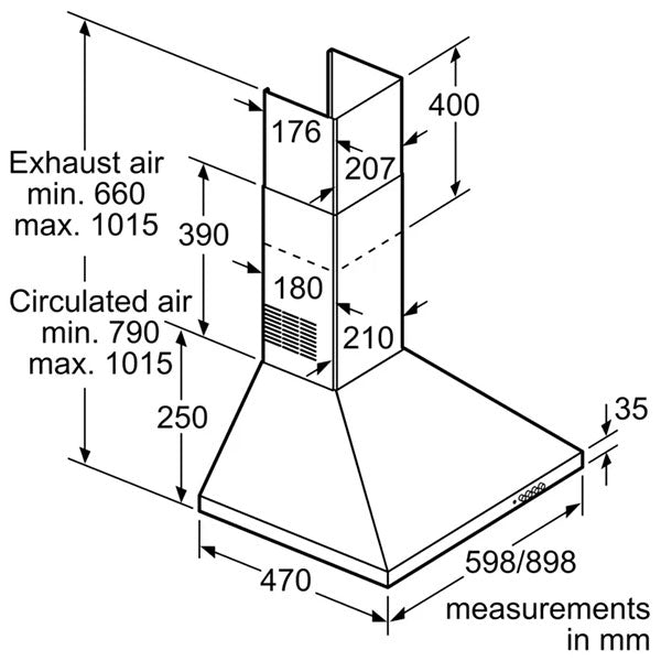 Load image into Gallery viewer, Bosch Pyramidal Chimney Hood 60CM DWP64CC50M
