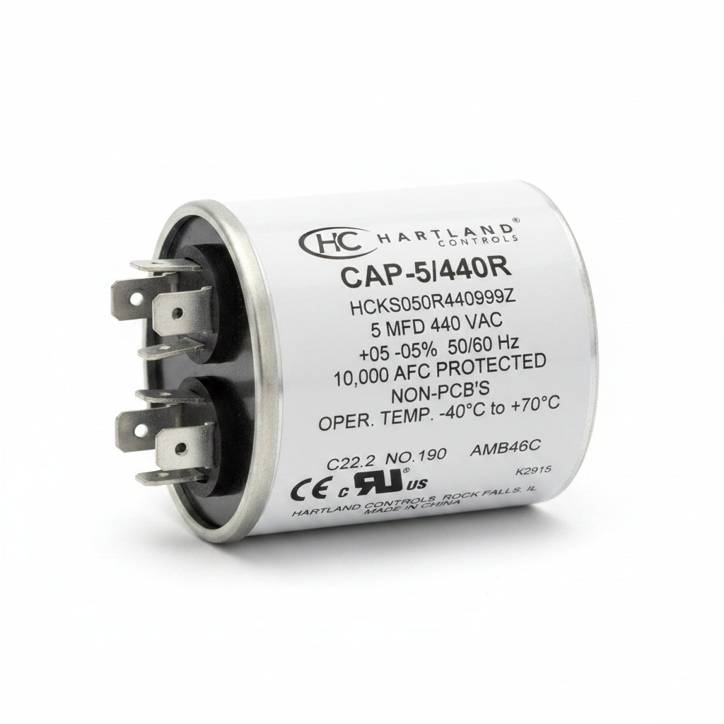5 MFD Capacitor 370 or 440 VAC 5uf Round Run Capacitor
