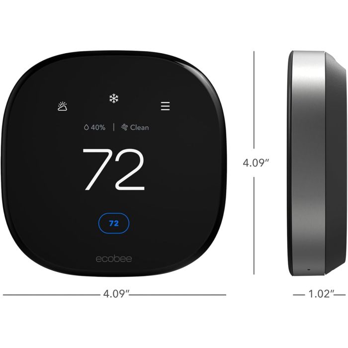 Ecobee Smart Thermostat Premium Plus Pack – EB-STATE6VP-01 - Black (Includes 2x SmartSensors)