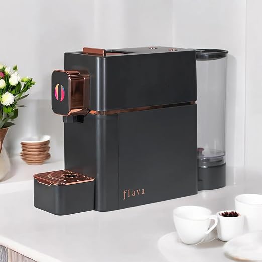 Flava AVA Pro Series Capsule Coffee Machine Black – 9 Bar pressure Espresso Maker with 0.85 L Water Tank, Home & Office Use, 1 year Warranty